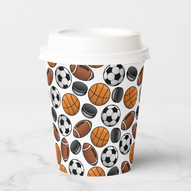 Gobelets En Papier Boules de sport (Recto)