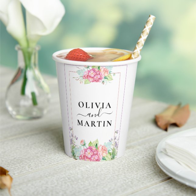 Gobelets En Papier Bouquet de jardin Floral Sélection Mariage tasse d (Insitu)