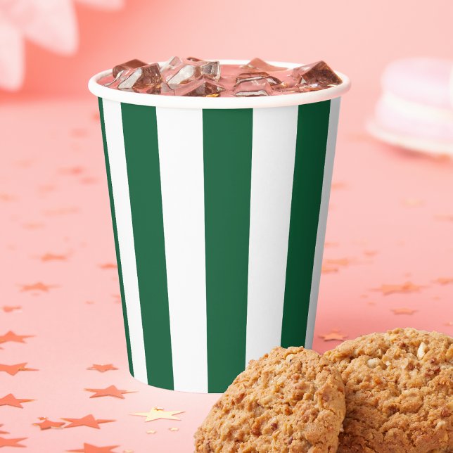 Gobelets En Papier Bouteille vintage classique Vert & Blancs (Créateur téléchargé)