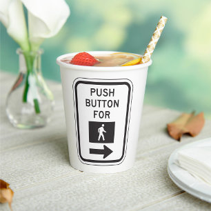 Gobelets En Papier Bouton Push Pour Le Signe De Traversée Piéton De M