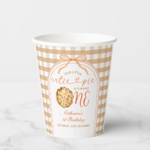 Gobelets En Papier Bow Our Little Cutie Pie Automne En vichy 1er Anni