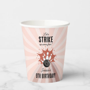 Gobelets En Papier Bowling Grève Un Amusant Anniversaire Rose Gold Gi