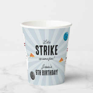 Gobelets En Papier Bowling Pizza Grève Un Anniversaire de enfant Amus