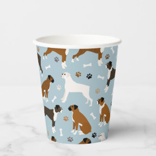 Gobelets En Papier Boxer Bones de chien et pinces de papier