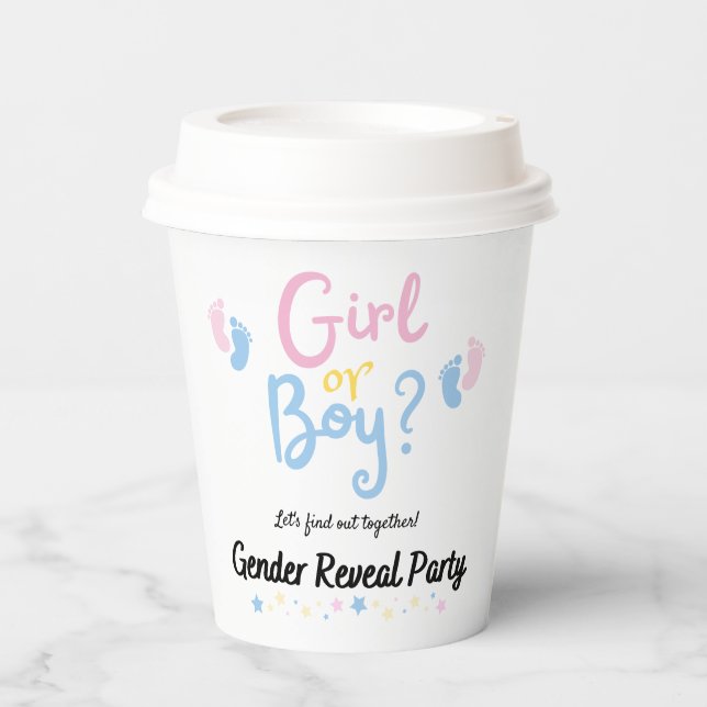 Gobelets En Papier Boy or Girl? Gender Reveal (Recto)