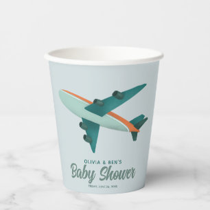 Gobelets En Papier Boys adorable Blue Avion Voyage
