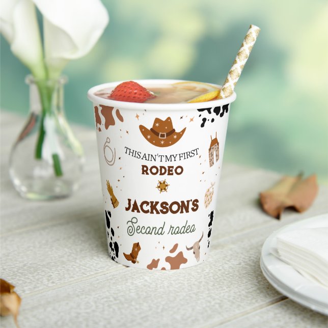 Gobelets En Papier Boys Ain't My First Rodeo Cowboy 2e anniversaire (Insitu)