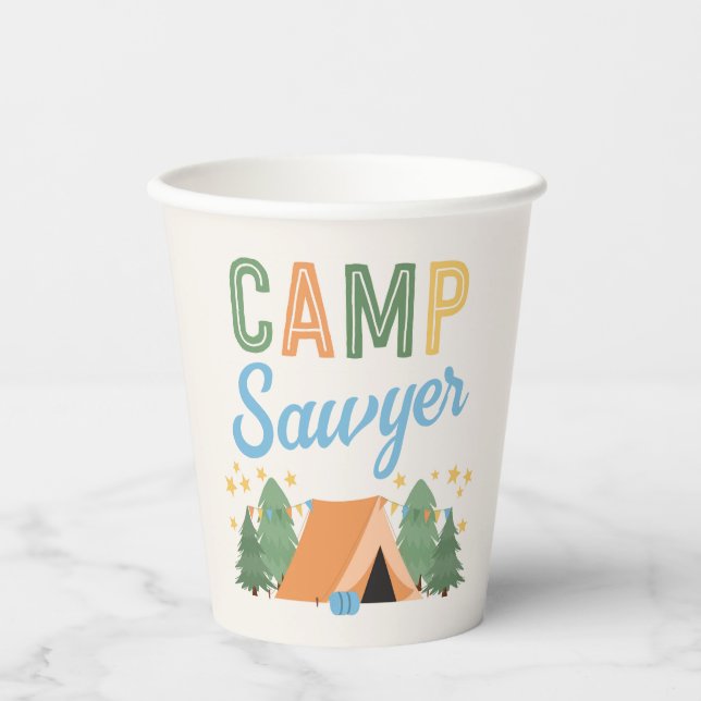 Gobelets En Papier Boy's Camping Party Paper Cups (Recto)