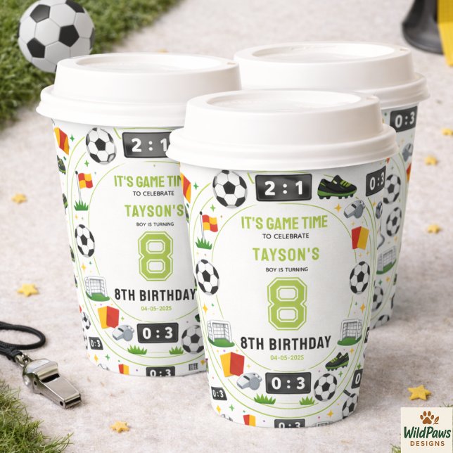 Gobelets En Papier Boys Modern Sports Soccer Kids 8th Birthday Party (Boys Modern Sports Soccer Kids 8th Birthday Party Paper Cups
)