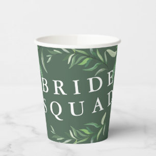 Gobelets En Papier Branche de botanique feuillue Eucalyptus Moderne