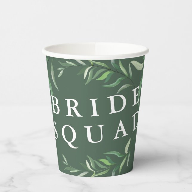 Gobelets En Papier Branche de botanique feuillue Eucalyptus Moderne (Gauche)