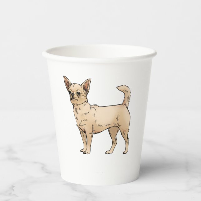 Gobelets En Papier Brave Chihuahua Blue (Recto)