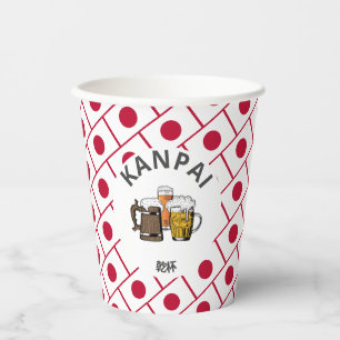 Gobelets En Papier Bravo Beers JAPONAIS DRAPEAU