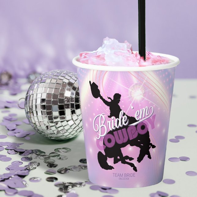 Gobelets En Papier Bride 'em Cowboy Enterrement de vie de jeune fille (Créateur téléchargé)