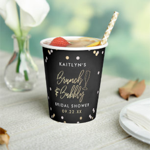 Gobelets En Papier Brunch & Bubbly Confetti Enterrement de Vie de Jeu