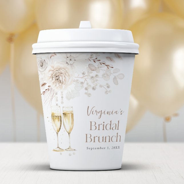 Gobelets En Papier Brunch de mariage au champagne (Champagne Bridal Brunch Paper Cups
)
