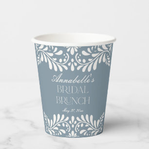 Gobelets En Papier Brunch nuptial dusty Blue Talavera espagnol Fiesta