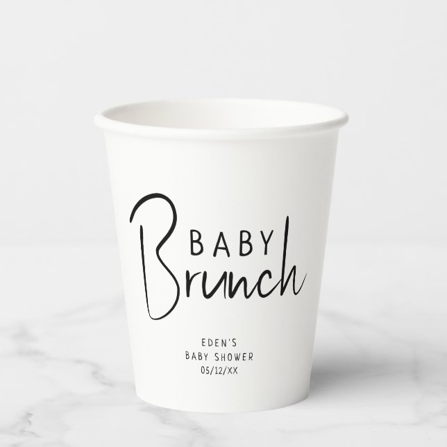 Gobelets En Papier Brunch pour bébé Neutre Moderne Simple (Recto)