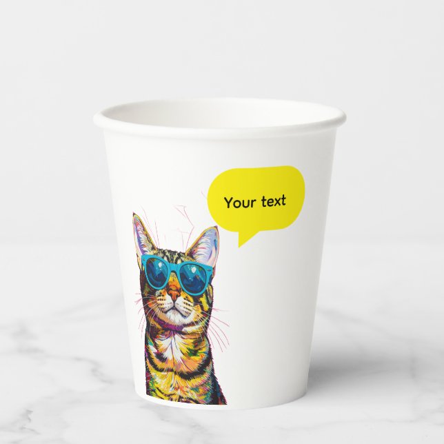 Gobelets En Papier Bulle de dialogue de chat design amusant (Recto)