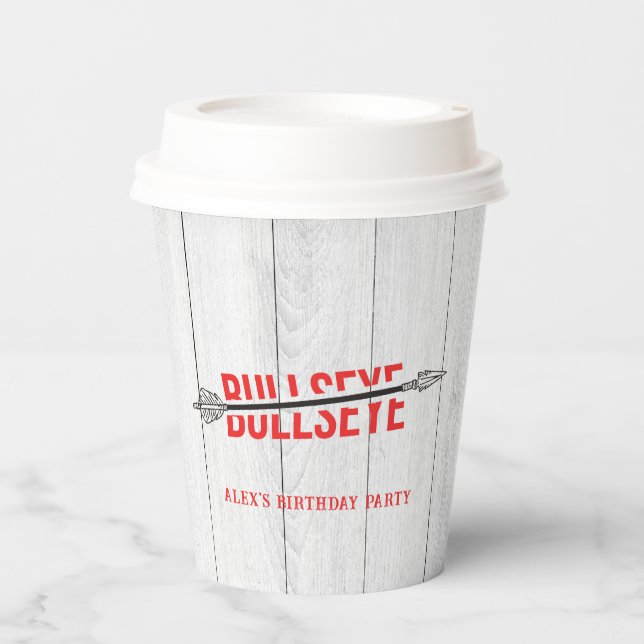 Gobelets En Papier Bullseye Bow & Arrow tir à l'arc Sport fête d'anni (Recto)