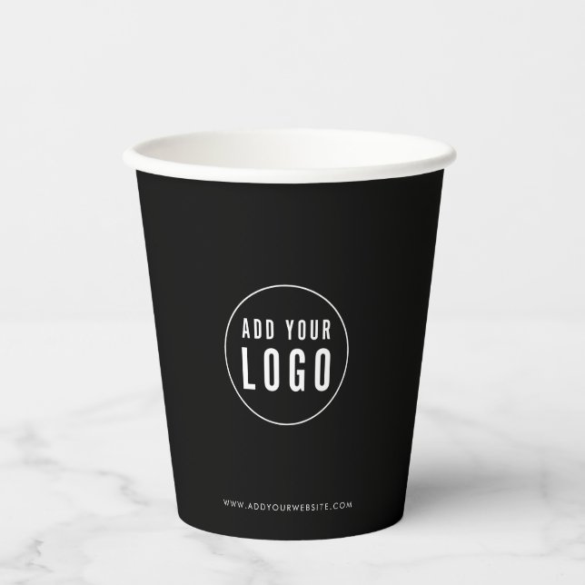 Gobelets En Papier Business Add Logo Modern Minimalist Custom Color (Recto)
