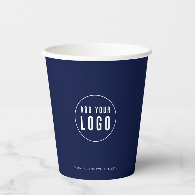 Gobelets En Papier Business Add Logo Modern Minimalist Custom Color (Recto)