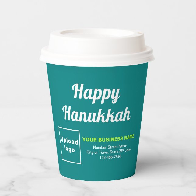 Gobelets En Papier Business Hanoukka Turquoise Green Paper Cup (Recto)