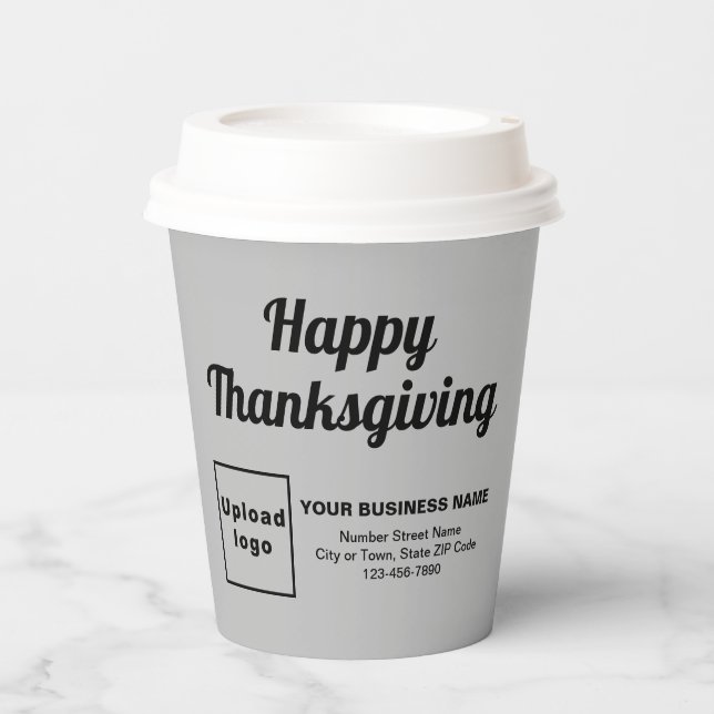 Gobelets En Papier Business Thankesgiving Grey Paper Cup (Recto)