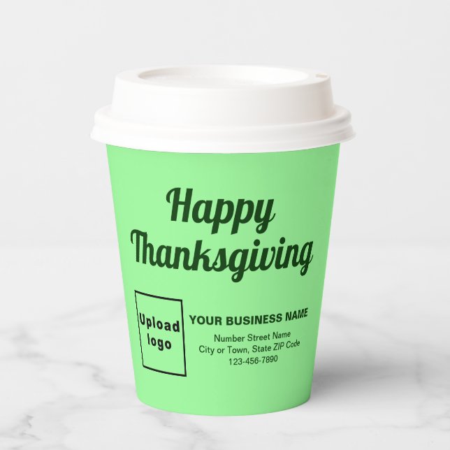 Gobelets En Papier Business Thankesgiving Light Green Paper Cup (Recto)