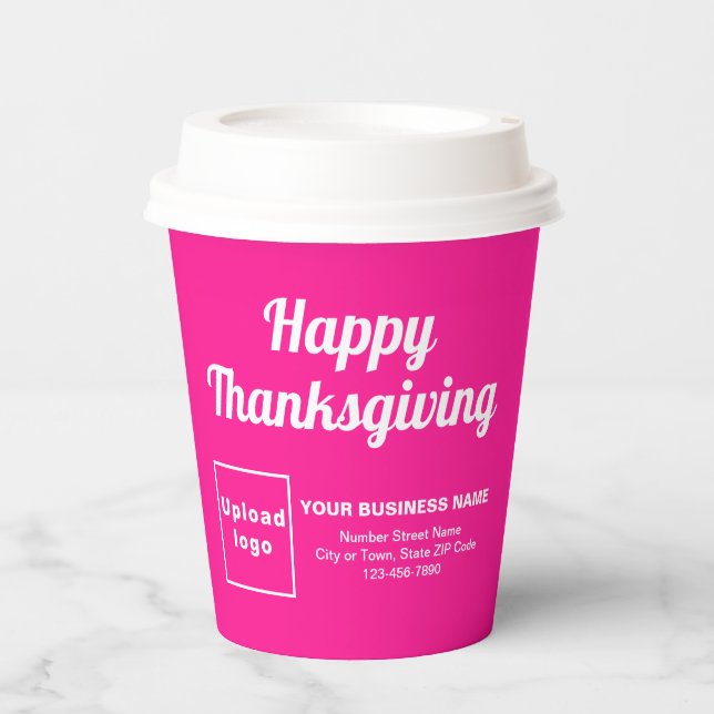 Gobelets En Papier Business Thankesgiving Pink Paper Cup (Recto)