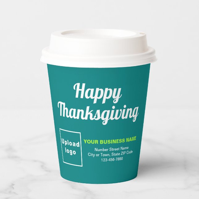 Gobelets En Papier Business Thankesgiving Turquoise Green Paper Cup (Recto)