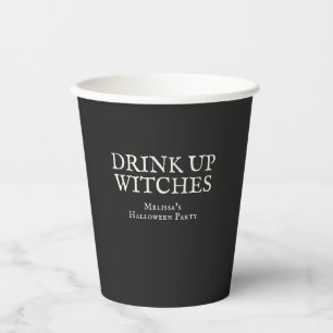 Gobelets En Papier Buvez Jusqu'à la Fin Sorcières Fête d'Halloween Vi