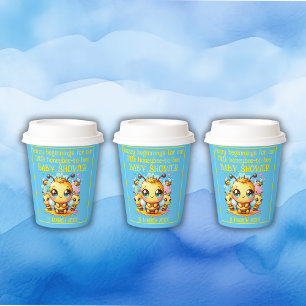 Gobelets En Papier Buzzy débutants Baby shower abeille-à-abeille