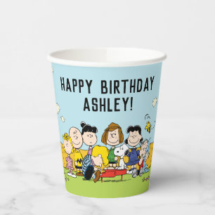 Gobelets En Papier cacahuètes   Charlie Brown et Gang Anniversaire