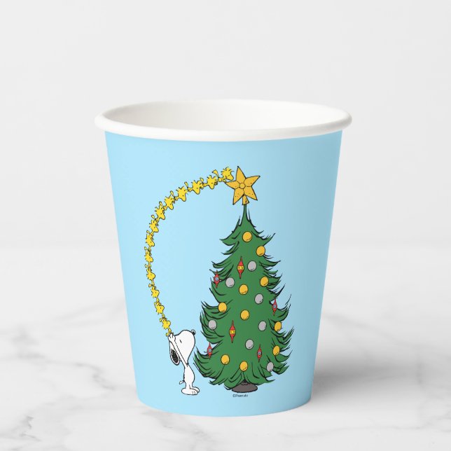 Gobelets En Papier cacahuètes | Découpage de l'arbre des vacances (Recto)