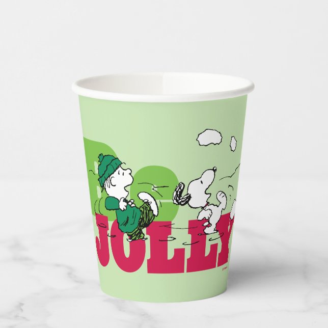 Gobelets En Papier cacahuètes | Linus & Snoopy Be Jolly (Gauche)
