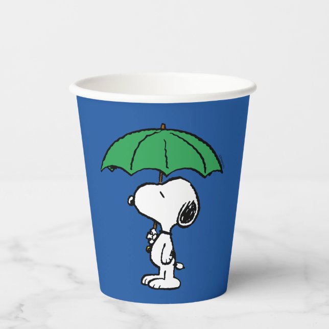 Gobelets En Papier cacahuètes | Parapluie vert Snoopy (Recto)