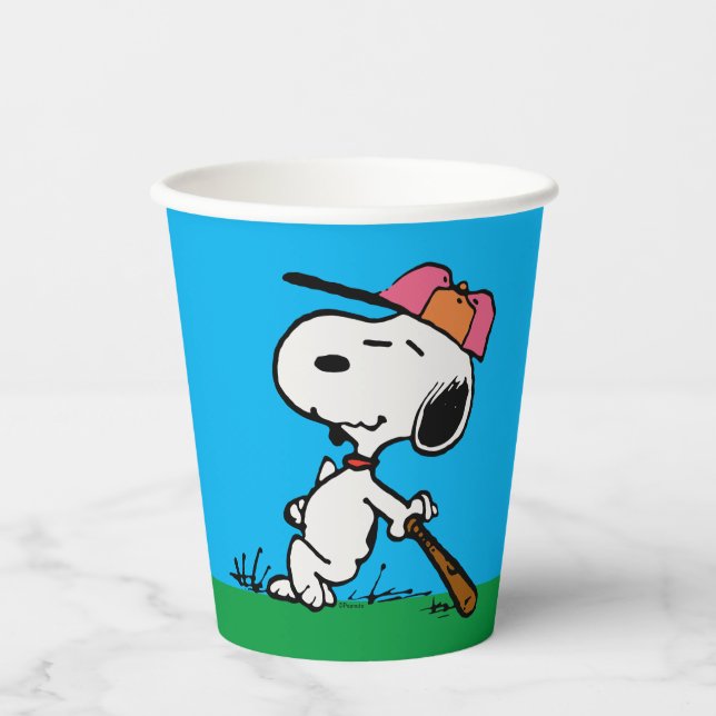 Gobelets En Papier cacahuètes | Snoopy at Bat (Recto)