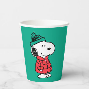 Gobelets En Papier cacahuètes Snoopy Chat d'hiver et Casquette