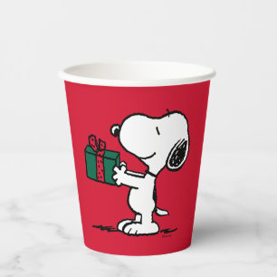 Gobelets En Papier cacahuètes   Snoopy Christmas Gift Giver