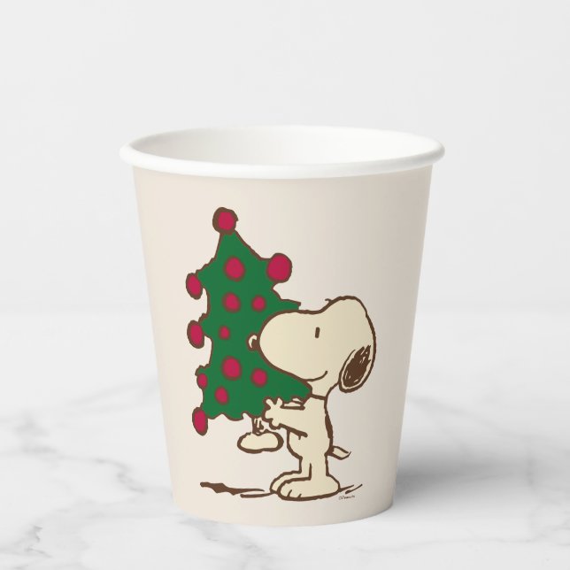 Gobelets En Papier cacahuètes | Snoopy Christmas Tree (Recto)