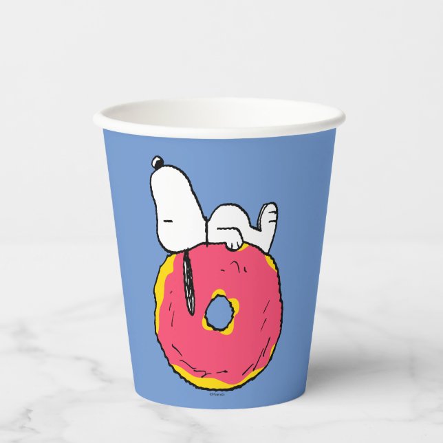 Gobelets En Papier cacahuètes | Snoopy Donut rose (Recto)