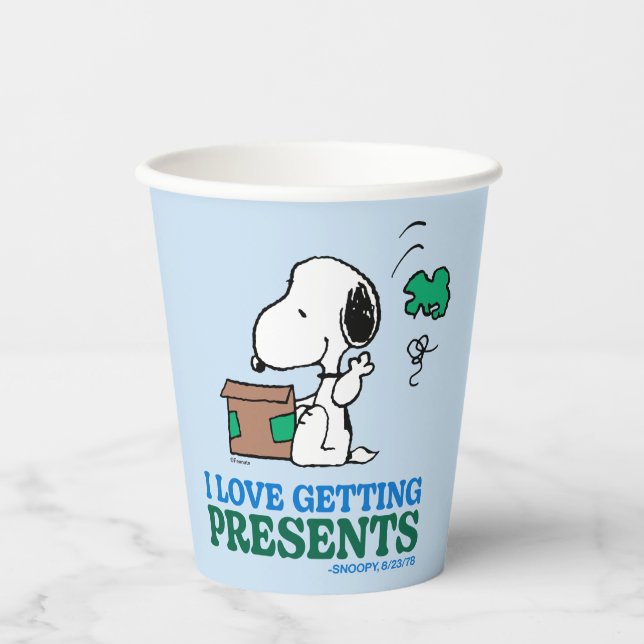 Gobelets En Papier cacahuètes | Snoopy I Love Obtenir des présentatio (Recto)