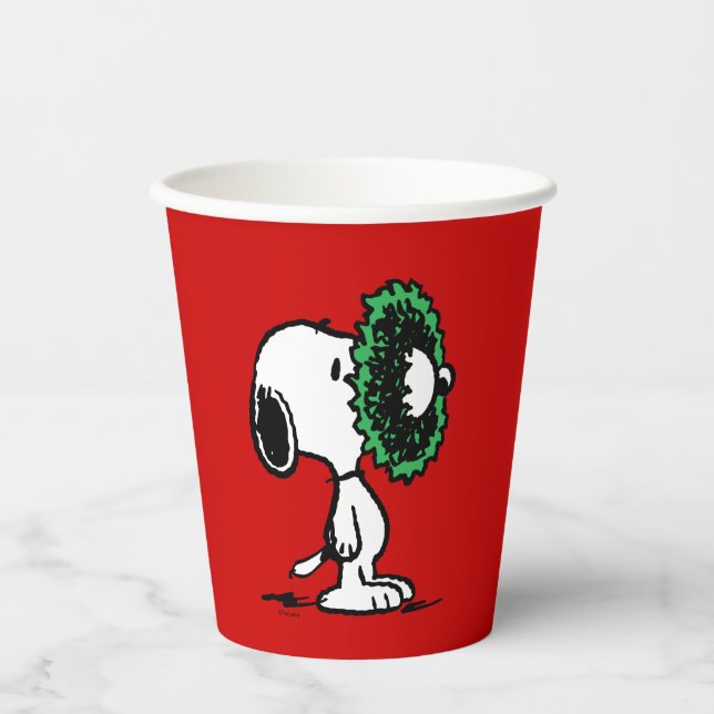 Gobelets En Papier cacahuètes | Snoopy pour les fêtes (Recto)