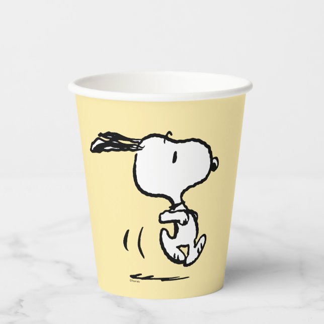 Gobelets En Papier cacahuètes | Snoopy Running (Recto)