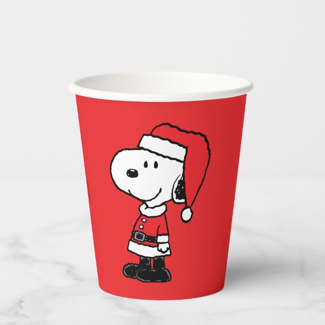 Gobelets En Papier cacahuètes | Snoopy Santa Claus (Recto)