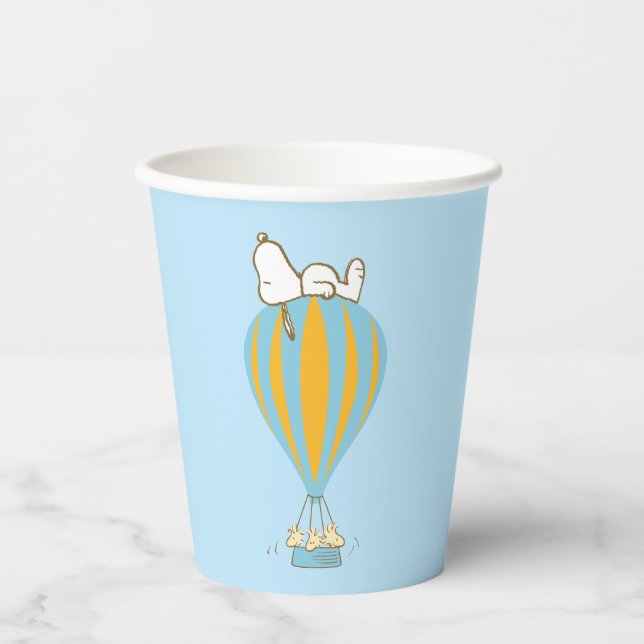 Gobelets En Papier cacahuètes | Snoopy & Woodstock Hot Air Balloon (Recto)