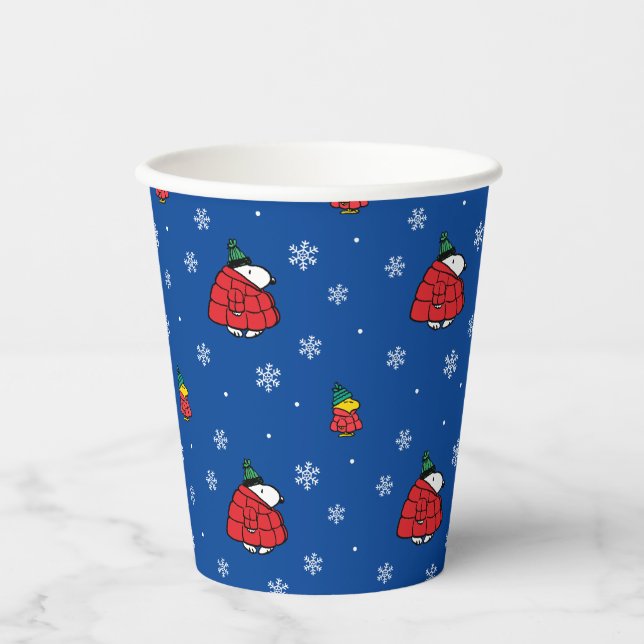 Gobelets En Papier cacahuètes | Veste Snoopy Red Puffer (Recto)