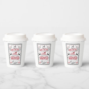 Gobelets En Papier cacao chaud servi ici fête de Noël