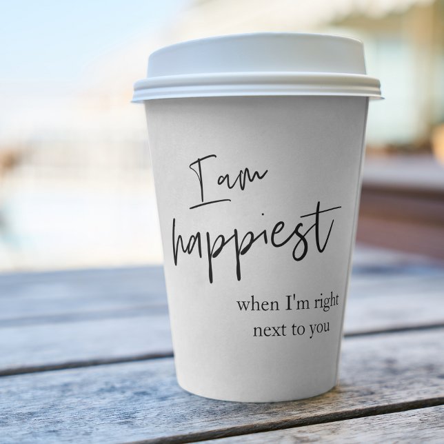 Gobelets En Papier Cadeau de citation romantique noire tendance (Créateur téléchargé)